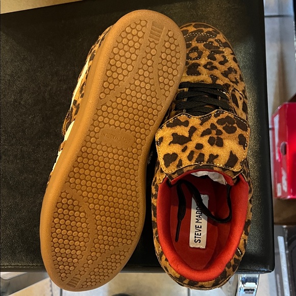 Steve Madden Leopard Print Sneakers with Red Accents - Picture 6 of 6